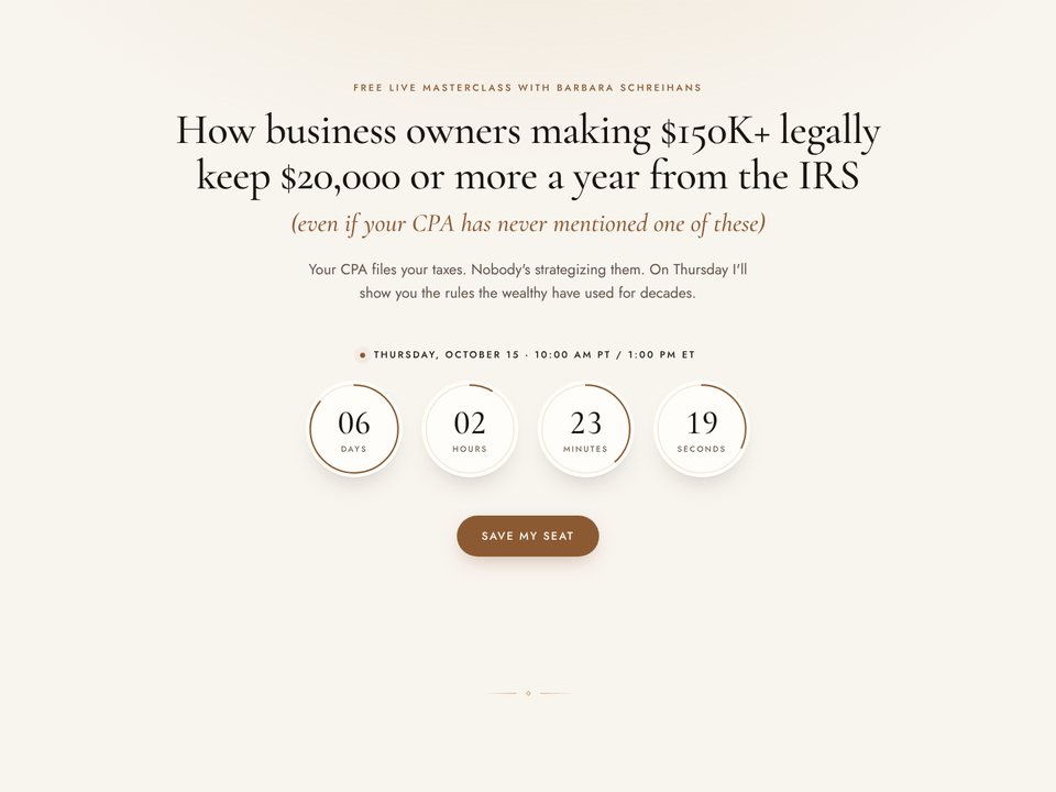 Registration page preview